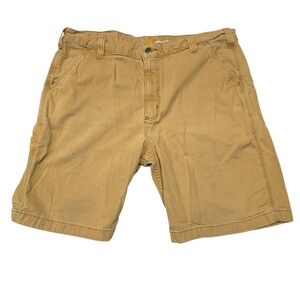 Carhartt Mens Relaxed Fit Canvas Cargo Shorts Tan Size 38 Work Utility READ